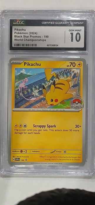 Pokemon: CGC 10 Black Star Promo World Championships Pikachu