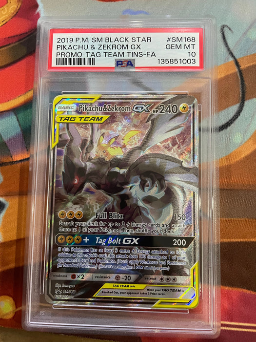Pokemon: PSA 10 Pikachu & Zekrom Gx Promo FA