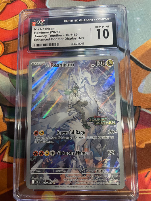 Pokemon: CGC 10 Stamped N's Reshiram 167/159