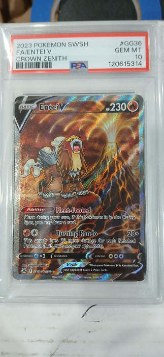 Pokemon: PSA 10 Crown Zenith Full Art Entei V