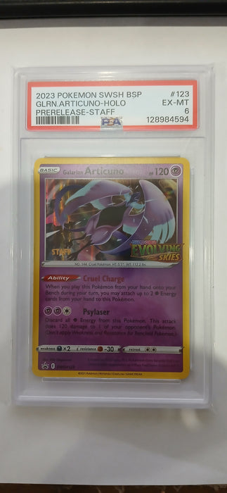Pokemon: PSA 6 Prerelease Staff Galarian Articuno Holo
