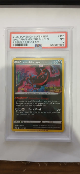 Pokemon: PSA 7 PRerelease Staff Galarian Moltres Holo