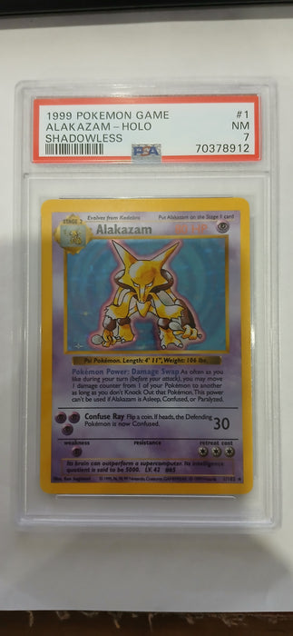 Pokemon: PSA 7 Shadowless Alakazam Holo