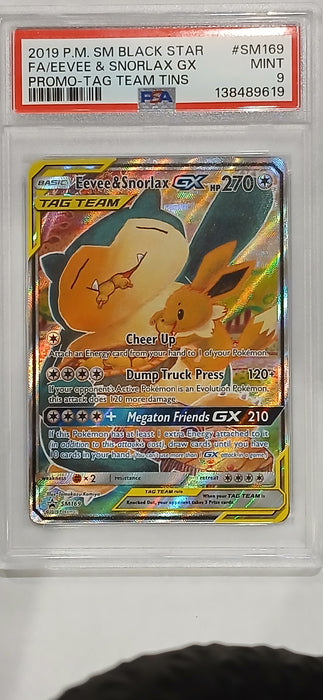 Pokemon: PSA 9 Black Star Promo Full Art Eevee & Snorlax GX