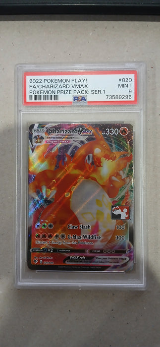 Pokemon: PSA 9 Full Art Pokemon Play! Prize Pack Series 1 Charizard VMAX